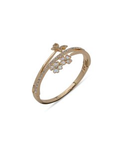 Crystal Butterfly & Flower Hinge Bangle