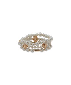 Stretch Set Pearls With Knots Bracelet