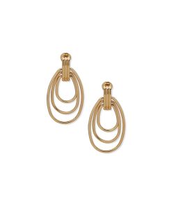 Three-Row Doorknocker Drop Earrings
