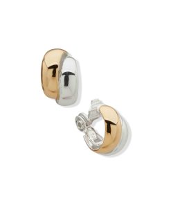 Mixed Metal Clip On Hoop