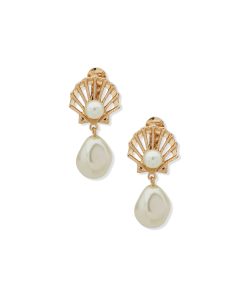 Baroque Shell Clipped Earrings