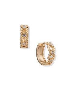 Crystal Multi Flower Pierced Huggie Earring