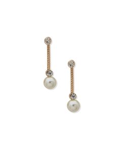 Faux Pearl Linear Earrings