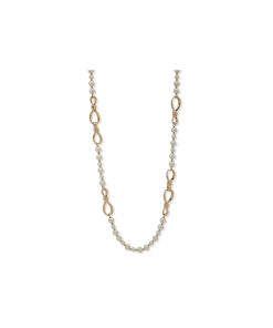 Twisted Knot & Pearl Long Necklace