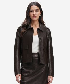 Vegan Leather Cropped Jacket