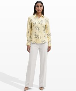 Button Front Collared Blouse