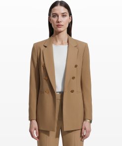 Double-Breasted Wool Jacket with Welt Pockets