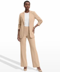 Plus Size Scrunch Sleeve Open Front Jacket