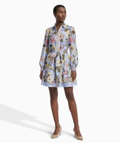 Petite Tiered Construction Shirt Dress