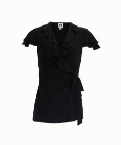 Flutter Sleeve Wrap Top with Ruffle Detail
