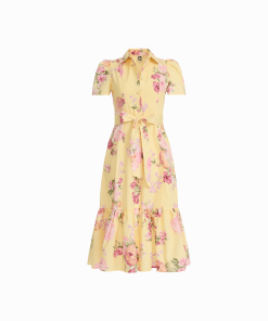 Petite Short Sleeve Tiered construction Shirt Dress