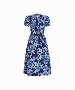 Puff Sleeve A-line silhouette Midi length Dress