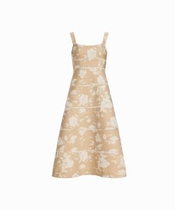 Contrast Cording A-Line Silhouette Midi length Dress