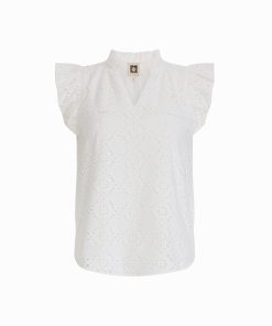 V-Neck Blouse with Flutter Sleeves