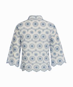 Plus Size Button-Front Shirt with Scallop Hem