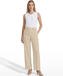 High-Rise Pull-On Wide Leg Pants Waistband Detail