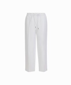 Petite Wide Leg Crop Drawstring Lined Pants