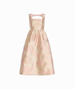 Square Neck A-line silhouette Midi length Dress with Open Back