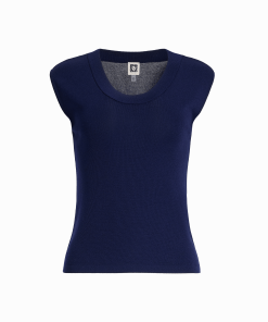 Petite Round V-Neck Full Needle Tank Top