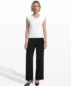 Round V-Neck Full Needle Tank Top