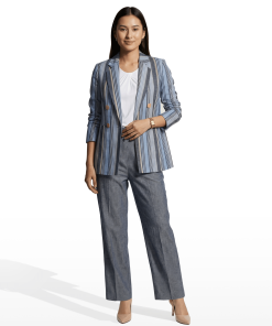 Striped Double-Breasted Blazer