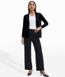 Sheer Stripe Open Front Cardigan