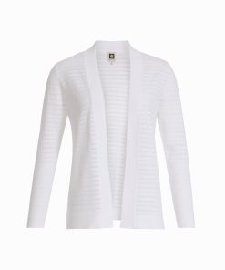 Sheer Stripe Open Front Cardigan