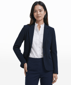 Two-Button Notch Lapel Jacket with Flap Pockets