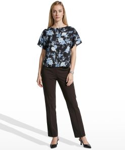 Plus Size Flutter Sleeve Bateau Neck Blouse