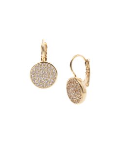 Gold Pave Drop Earrings