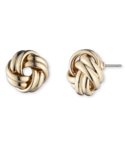 Gold Knot Stud Earrings