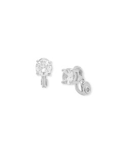 CZ Silver Clip On Studs