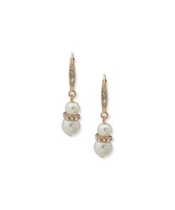 Pearl Snowman Double Drop Earrings