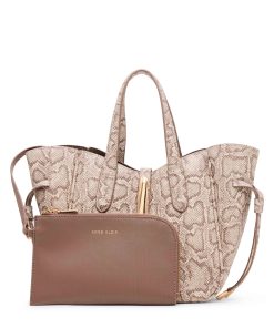 Faux Snake Small Tote with Convertible Strap
