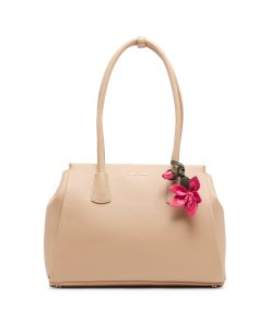 Bonded Tote Bag with Floral Charm