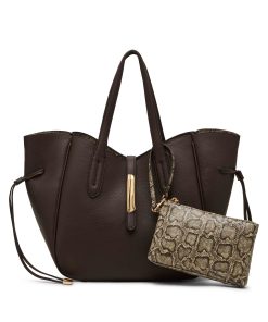 Large Sculpted Plaque Tote with Pouch