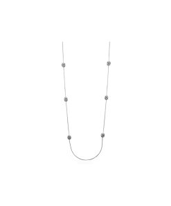 Long Crystal Fireball Station Necklace