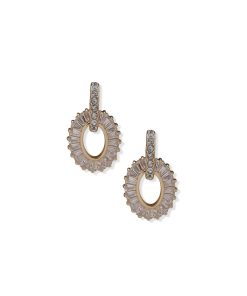 Crystal Pave Baguette Drop Earrings