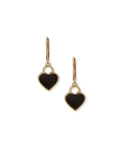 Heart Motif Earring - Gold Jet