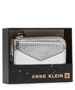 2 Piece Envelope Flap Curved Wallet With Rhinestones